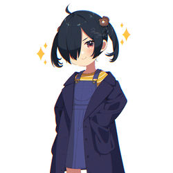 This is a pixiv picture whose title is 親のジャケット来てドヤる女児.