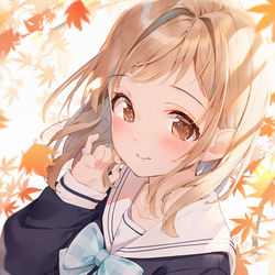 This is a pixiv picture whose title is 顔が赤いのは紅葉のせいだよっ.