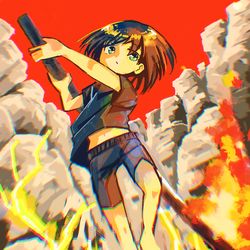 This is a pixiv picture whose title is 雷炎.