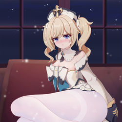 This is a pixiv picture whose title is 琴姐姐不可以，芭芭拉哭给你看哦.