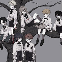 This is a pixiv picture whose title is カナリア達の逃走.