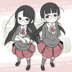 This is a pixiv picture whose title is ミニスカート美術部.