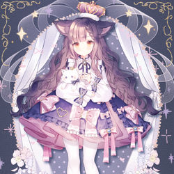 This is a pixiv picture whose title is 猫の王様.