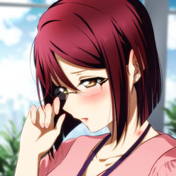 This is a pixiv picture whose title is ショートヘアOL梨子ちゃんと千歌ちゃん（ちかりこ）.