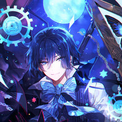 This is a pixiv picture whose title is 蒼月の眷属.