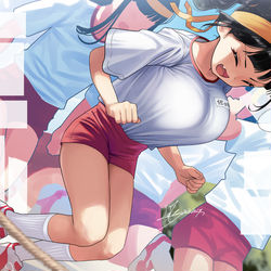 This is a pixiv picture whose title is ガキ巨乳💢18.