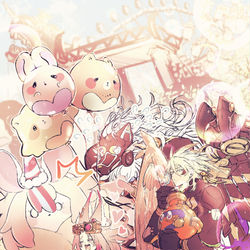 This is a pixiv picture whose title is メルフィー・マミィの着ぐるみ（？）と鉄獣戦線のみんな.