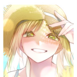 This is a pixiv picture whose title is 「眩しいね」.