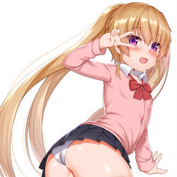 This is a pixiv picture whose title is プリケツJKな真白ちゃん.
