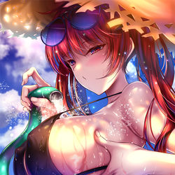 This is a pixiv picture whose title is 乳房を冷却するホノルル.