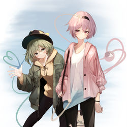 This is a pixiv picture whose title is こいし ＆ さとり.