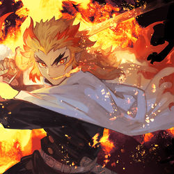 This is a pixiv picture whose title is 煉　獄.