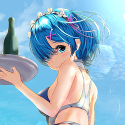 This is a pixiv picture whose title is レム×競泳水着.