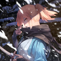 This is a pixiv picture whose title is 新撰組时期の沖田総司.