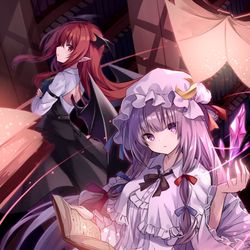 This is a pixiv picture whose title is 知識と日陰の少女.