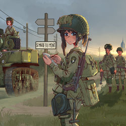 This is a pixiv picture whose title is D DAY +1 Sainte-Marie-du-Mont.
