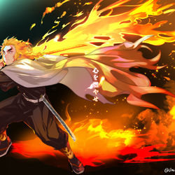 This is a pixiv picture whose title is 炎柱・煉獄杏寿郎.