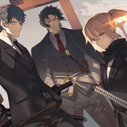 This is a pixiv picture whose title is スーツ新選組.