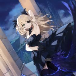 This is a pixiv picture whose title is 夜.