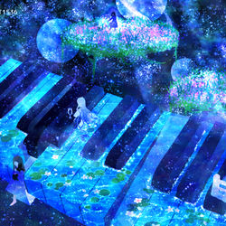 This is a pixiv picture whose title is 奏でる夢.