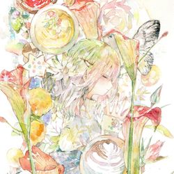 This is a pixiv picture whose title is flower call.