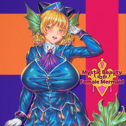 This is a pixiv picture whose title is 女性マーメイドの妖魔美人（一般向け）.