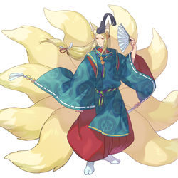 This is a pixiv picture whose title is 【オリジナル】九尾のハルアキラ.