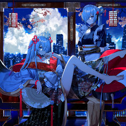 This is a pixiv picture whose title is 蒼屋敷の姫.