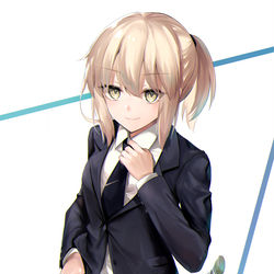 This is a pixiv picture whose title is スーツ沖田さん.