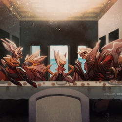 This is a pixiv picture whose title is 冠伝説大集合記念晩餐会.