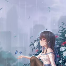 This is a pixiv picture whose title is 雨.