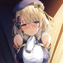 This is a pixiv picture whose title is ニーミちゃんを夜にお誘いする時の必殺技.