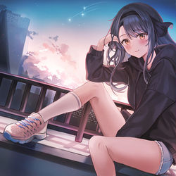 This is a pixiv picture whose title is 【仕事絵】屋上.