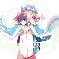 This is a pixiv picture whose title is 幽々子と霊夢.