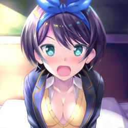 This is a pixiv picture whose title is 「私とエッチなことしてください！」.