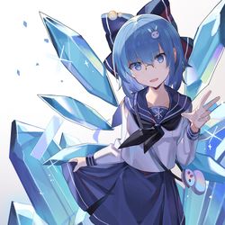 This is a pixiv picture whose title is 制服チルノ.