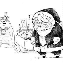 This is a pixiv picture whose title is ゴルドルフ・サンタ所長と騙されたトナカイ。.