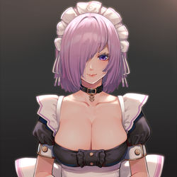 This is a pixiv picture whose title is メイドマシュ.
