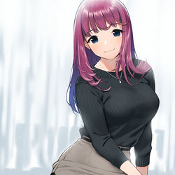 This is a pixiv picture whose title is 口の上にほくろがあるOLさん.