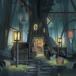 This is a pixiv picture whose title is 魔女の森.