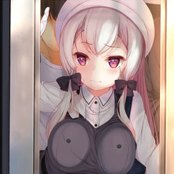 This is a pixiv picture whose title is 満員電車.
