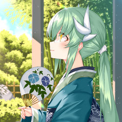 This is a pixiv picture whose title is 夏の縁側.