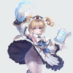 This is a pixiv picture whose title is 芭芭拉冲鸭ｸﾞｯ!(๑•̀ㅂ•́)و✧.