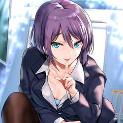 This is a pixiv picture whose title is 先生のスリットから見える紐.