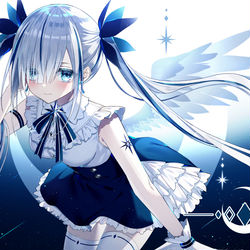 This is a pixiv picture whose title is 星降る月夜の天使ちゃん.