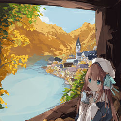 This is a pixiv picture whose title is 本と女の子.