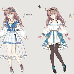 This is a pixiv picture whose title is 新衣装デザイン案【愛結りほさん】.