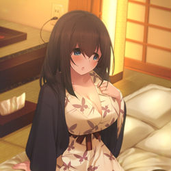 This is a pixiv picture whose title is 鷺沢文香.