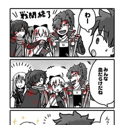 This is a pixiv picture whose title is 戦闘終了後.