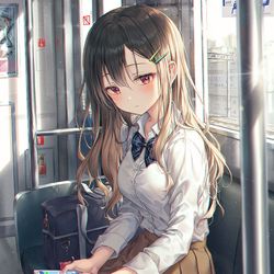 This is a pixiv picture whose title is 毎日出会う彼女.